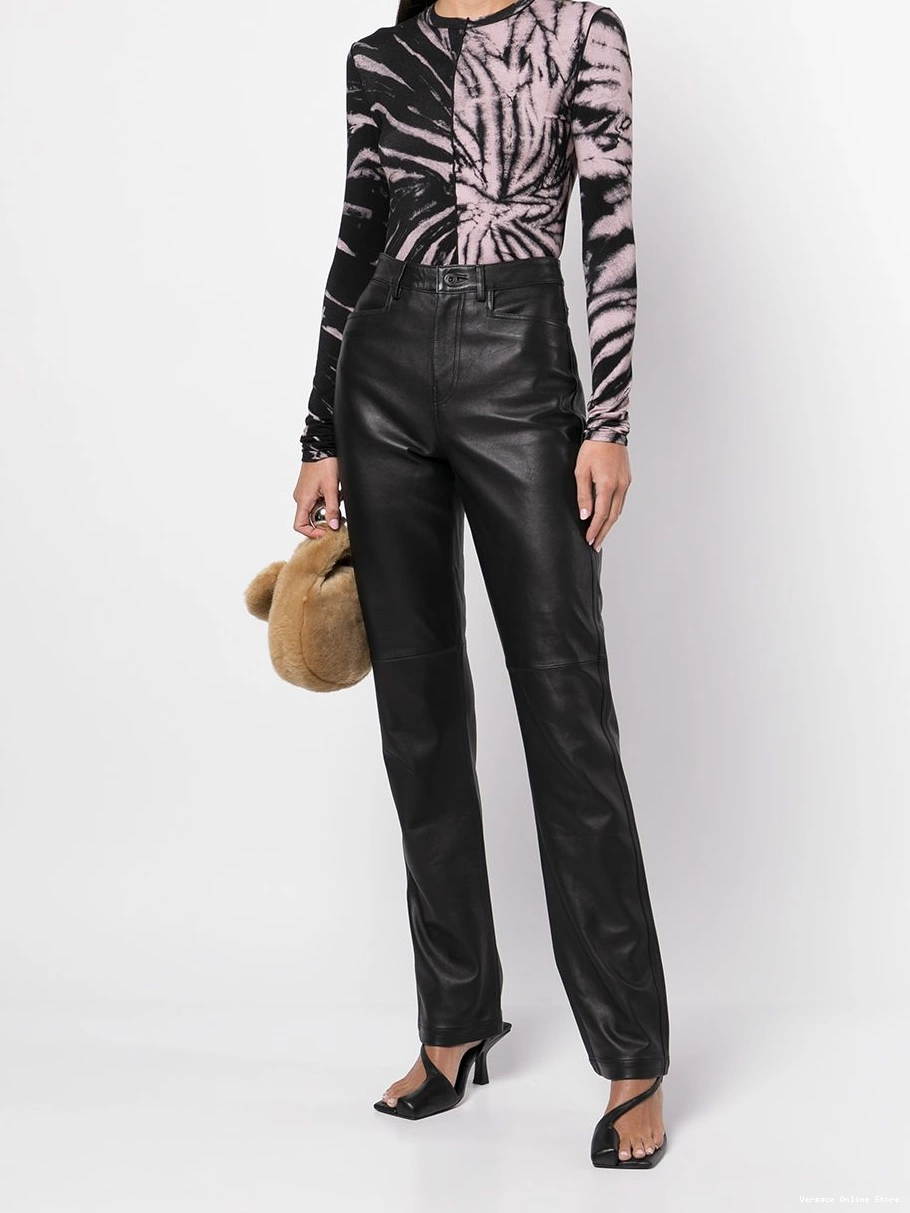 Cheap Women trousers straight-leg leather Versace 0804